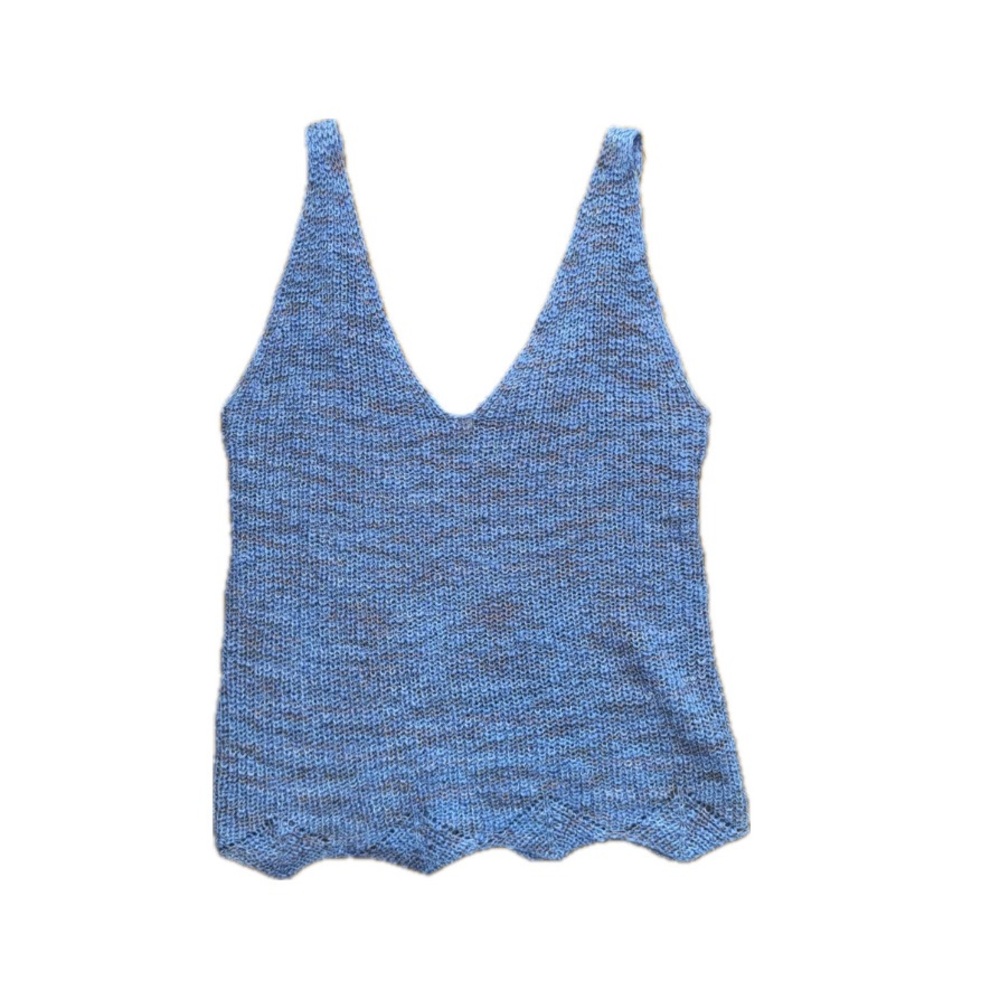 It's Our Time Blue Knit Tank Top NWT